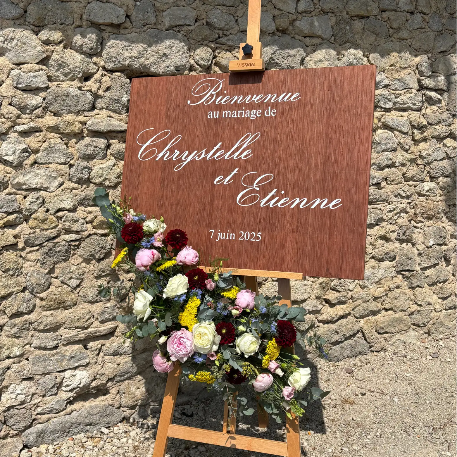 Panneau de bienvenue en bois
